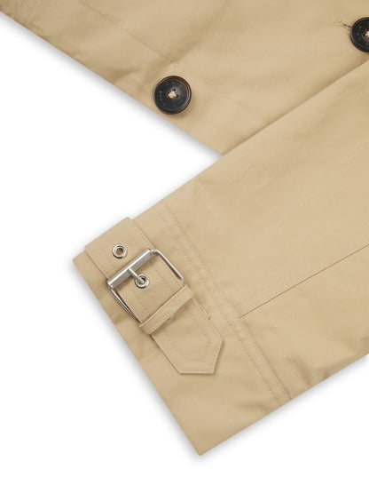 ‘VERSAILLES' SIGNATURE BOXY FIT CROPPED TRENCH JACKET CAMEL