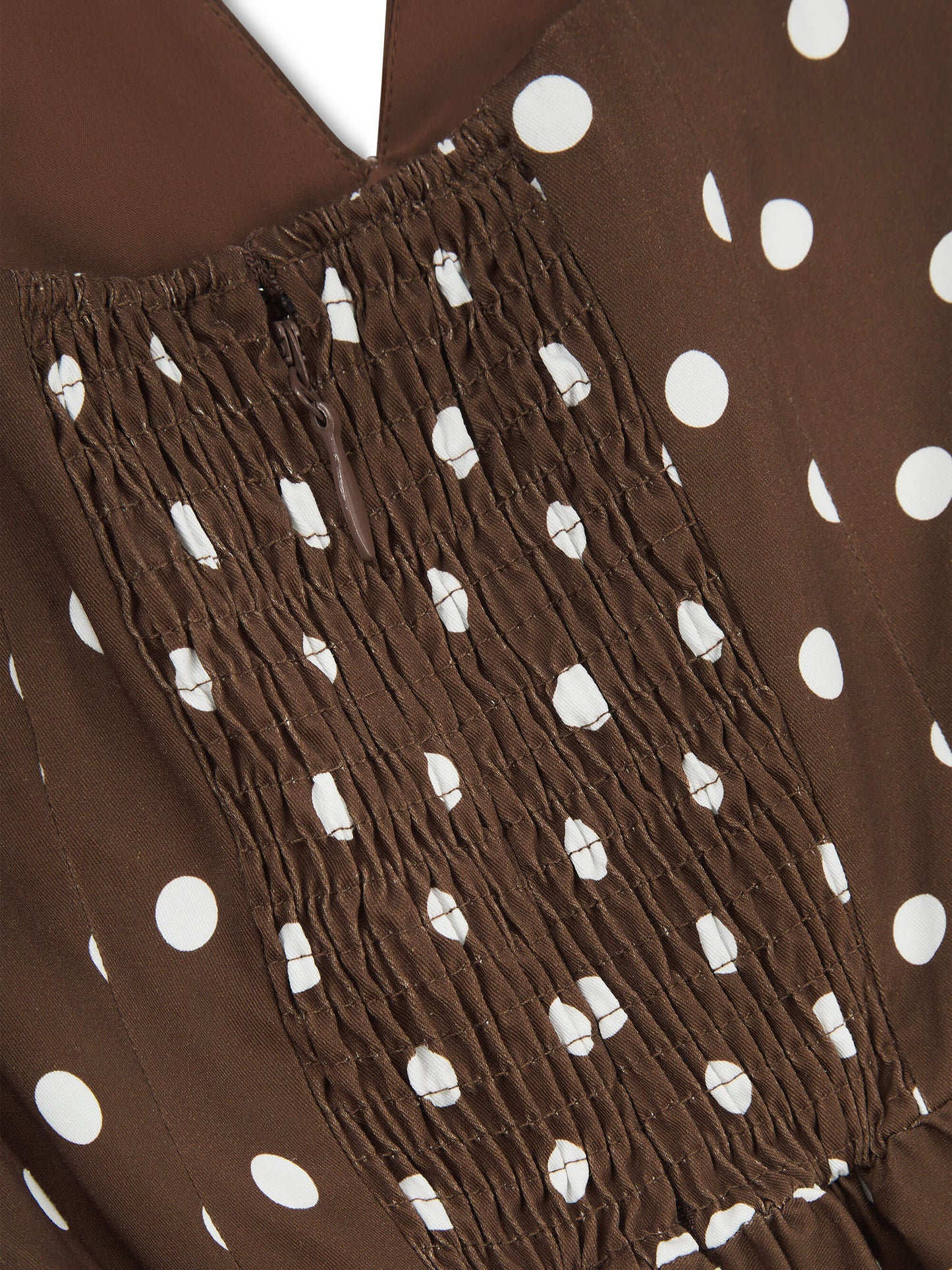 'PRETTY WOMAN' POLKA DOT HALTER NECK CORSET MIDI DRESS BROWN