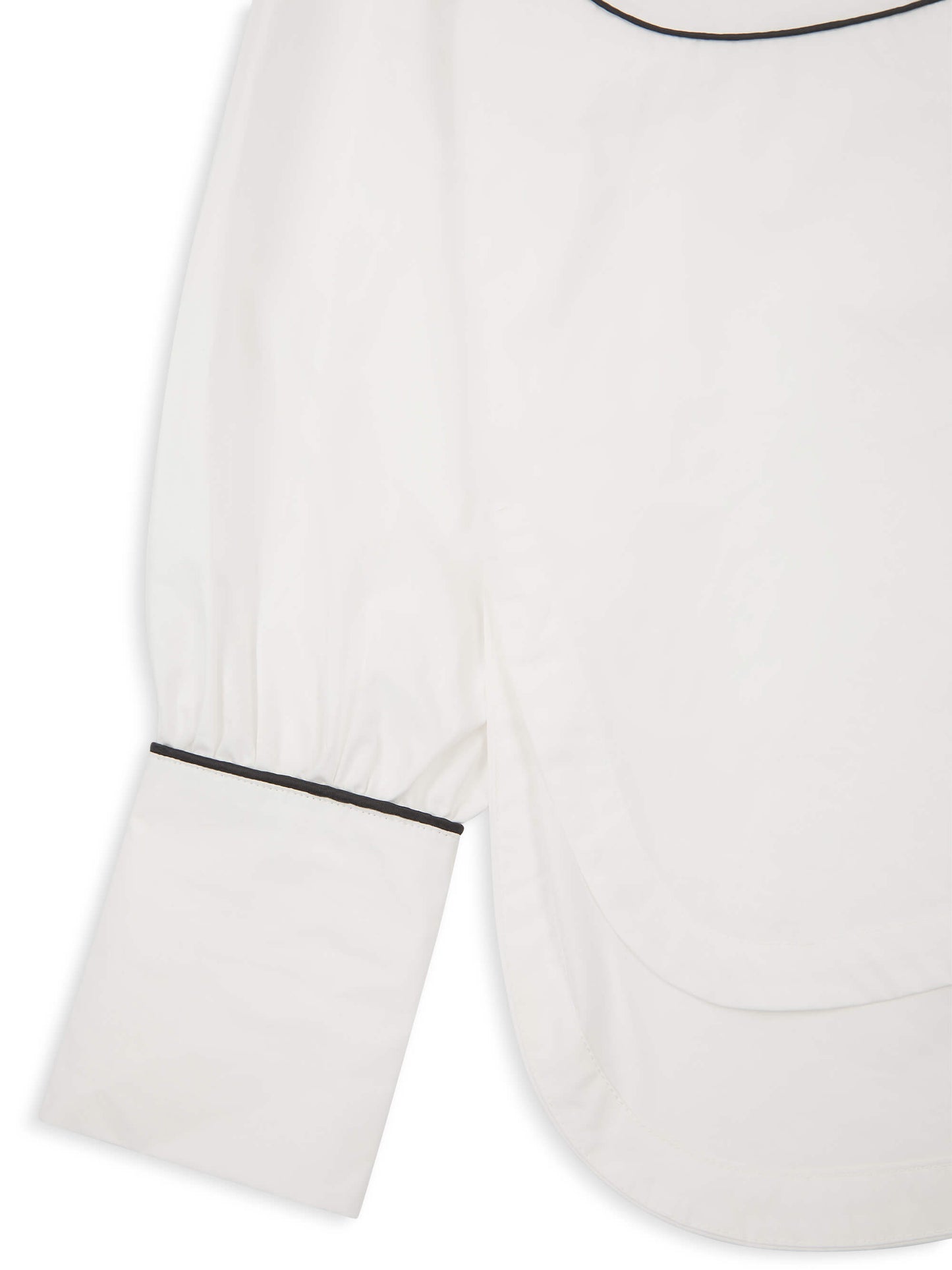 'BESETTE' OVERSIZED COTTON SHIRT WITH CONTRAST PIPING WHITE