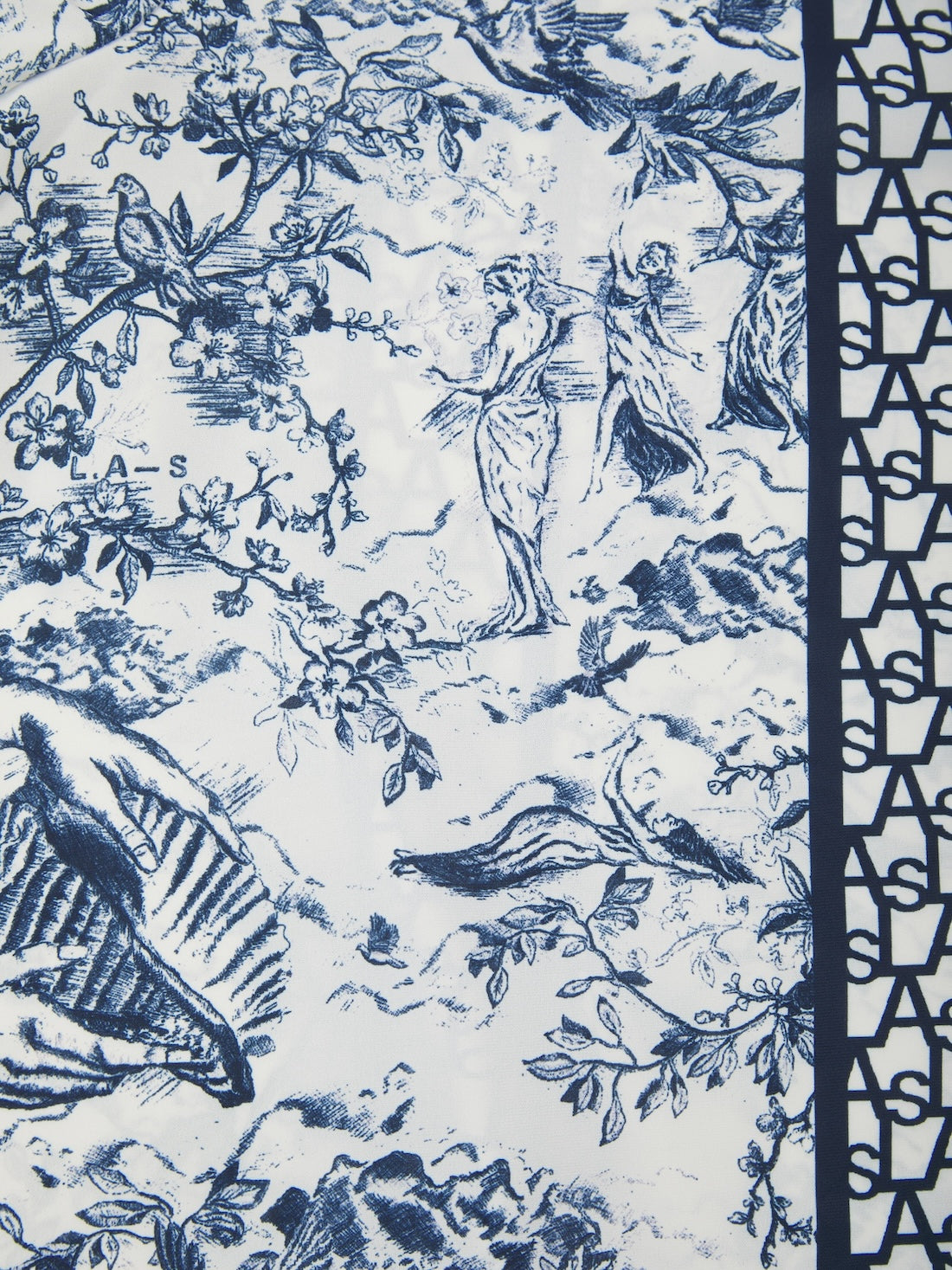 LAS SIGNATURE SCARF PRINT SHIRT NAVY