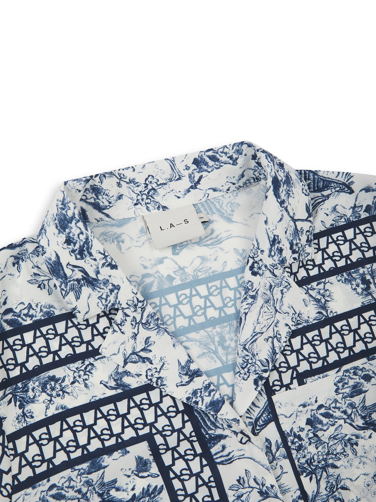 LAS SIGNATURE SCARF PRINT SHIRT NAVY