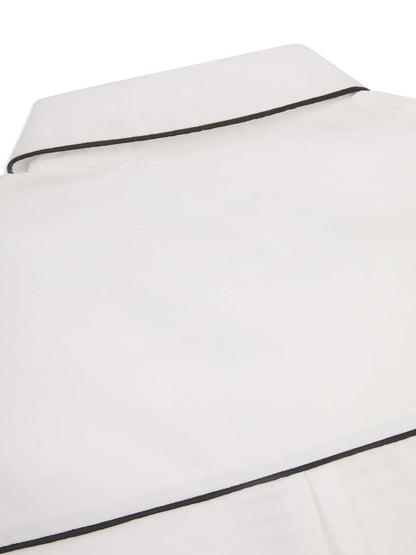 'BESETTE' OVERSIZED COTTON SHIRT WITH CONTRAST PIPING WHITE