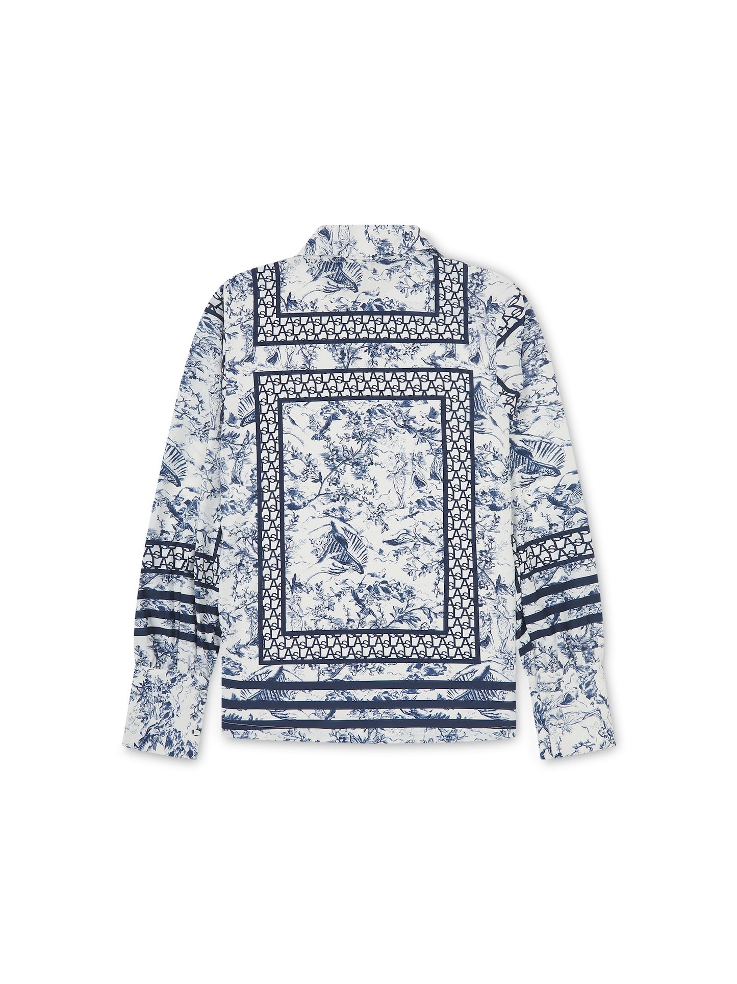 LAS SIGNATURE SCARF PRINT SHIRT NAVY