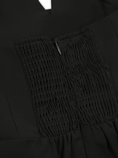 'SAMANTHA' EXAGGERATED SQUARE NECK BANDEAU TOP BLACK