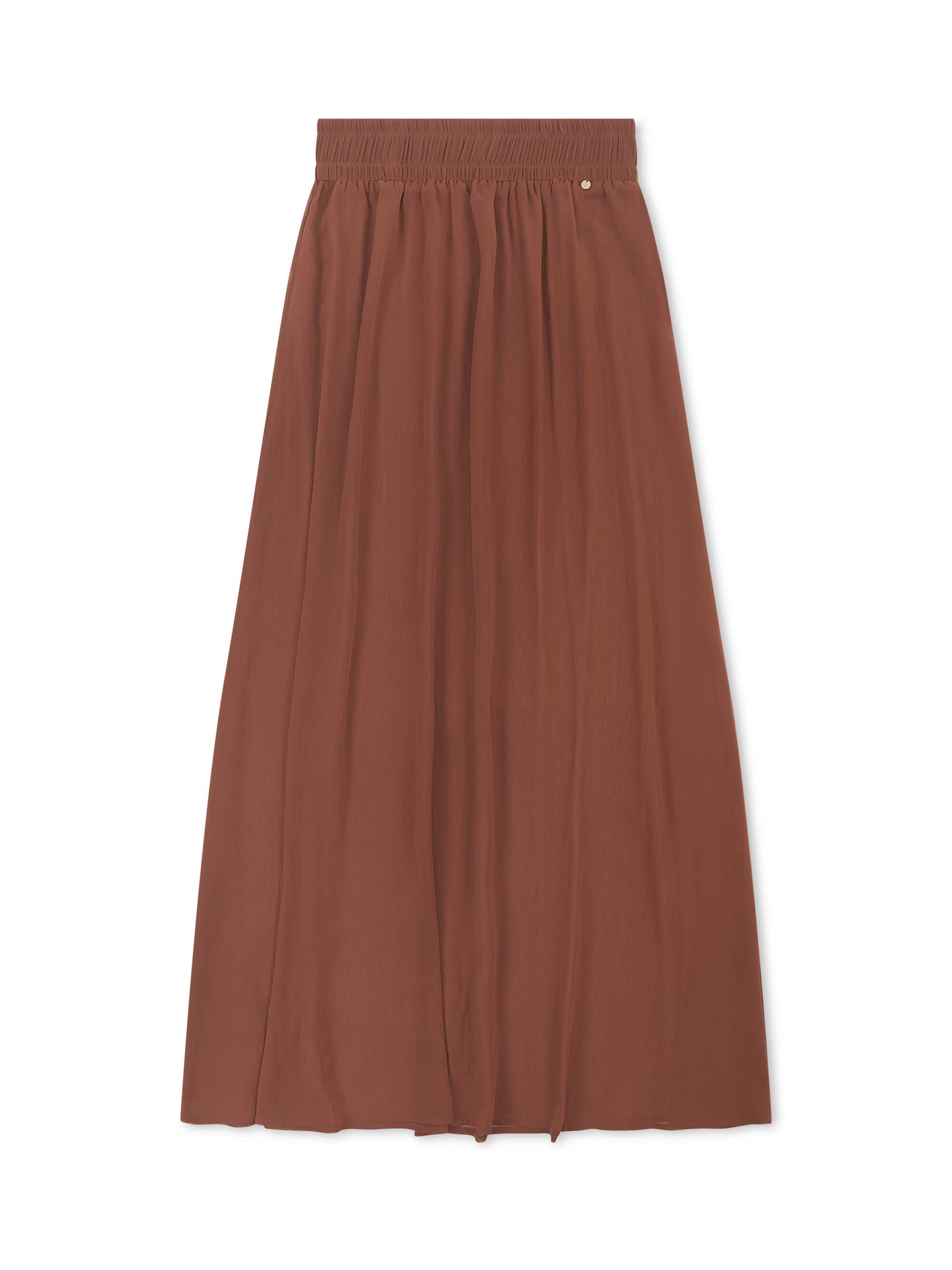 CHIFFON MIDAXI SKIRT AND SCARF BROWN