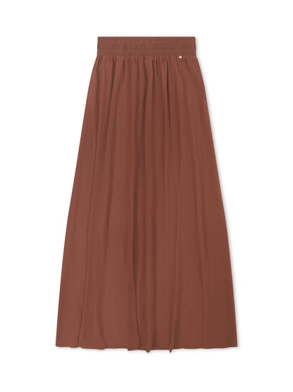 CHIFFON MIDAXI SKIRT AND SCARF BROWN