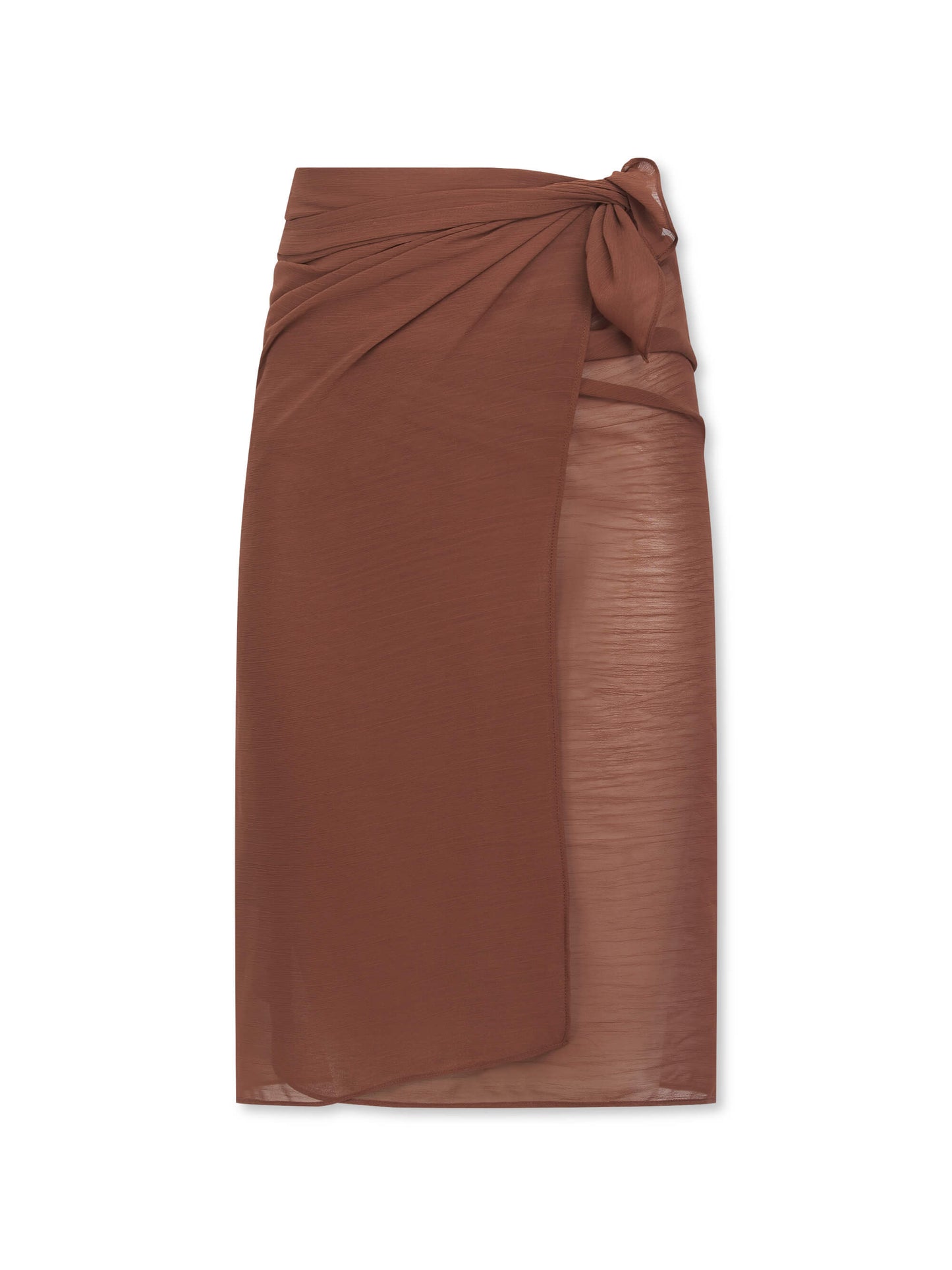CHIFFON MIDAXI SKIRT AND SCARF BROWN