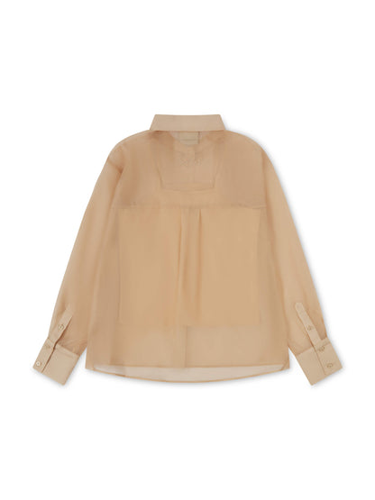 ORGANZA OVERSIZED SHIRT CAMEL