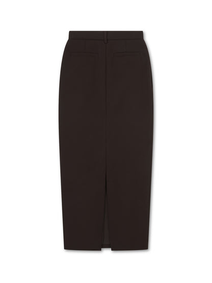 'SERENA' HOURGLASS MAXI SKIRT BROWN
