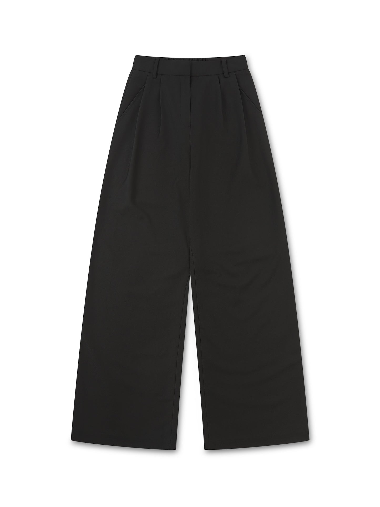 'SAMANTHA' DEEP PLEAT WIDE LEG TROUSERS BLACK