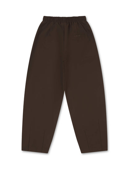 BARREL LEG TAILORED TROUSERS BROWN