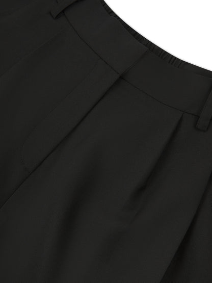 'SAMANTHA' DEEP PLEAT WIDE LEG TROUSERS BLACK