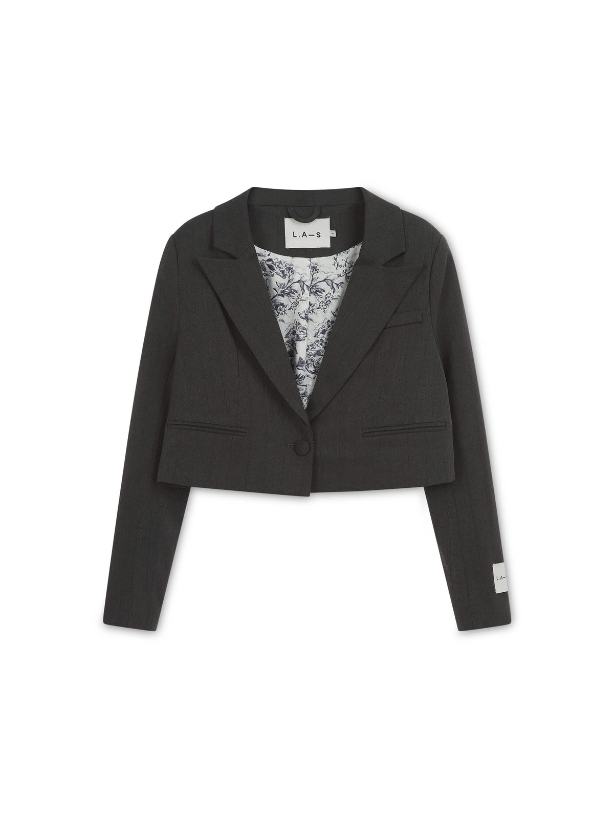 'HARLOW' CROPPED BLAZER GREY