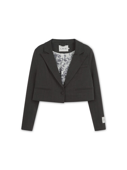'HARLOW' CROPPED BLAZER GREY