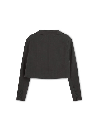 'HARLOW' CROPPED BLAZER GREY