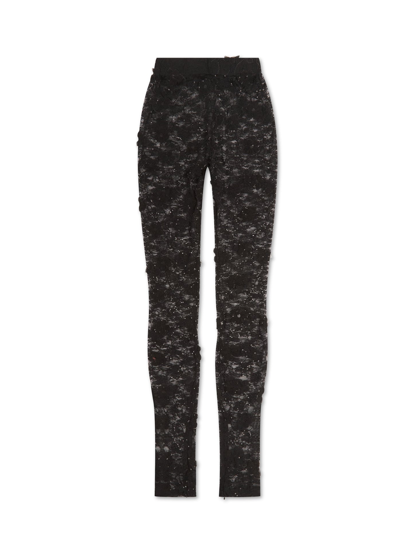 'GRACIE' LACE & SEQUIN SIDE ZIP LEGGINGS