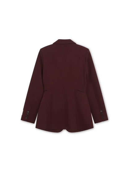 'ASTON' STRUCTURED HOURGLASS CINCHED WAIST BLAZER BURGUNDY