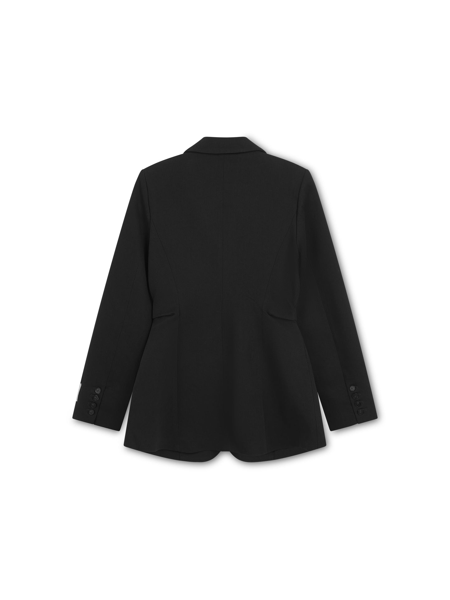 'ASTON' STRUCTURED HOURGLASS CINCHED WAIST BLAZER BLACK