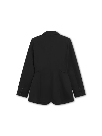 'ASTON' STRUCTURED HOURGLASS CINCHED WAIST BLAZER BLACK