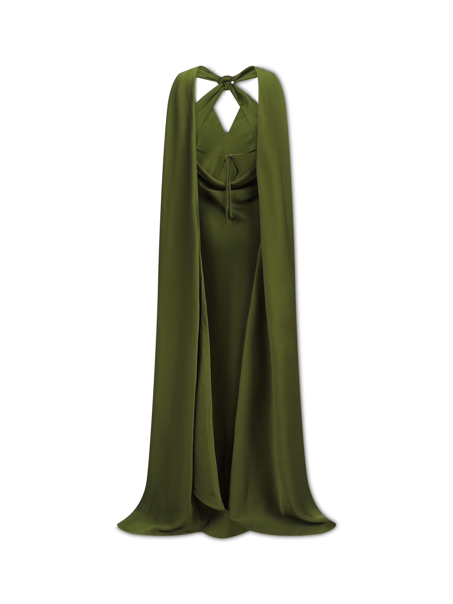***PRE-ORDER*** 'ATONEMENT' SCARF DETAIL LONGLINE MAXI DRESS OLIVE
