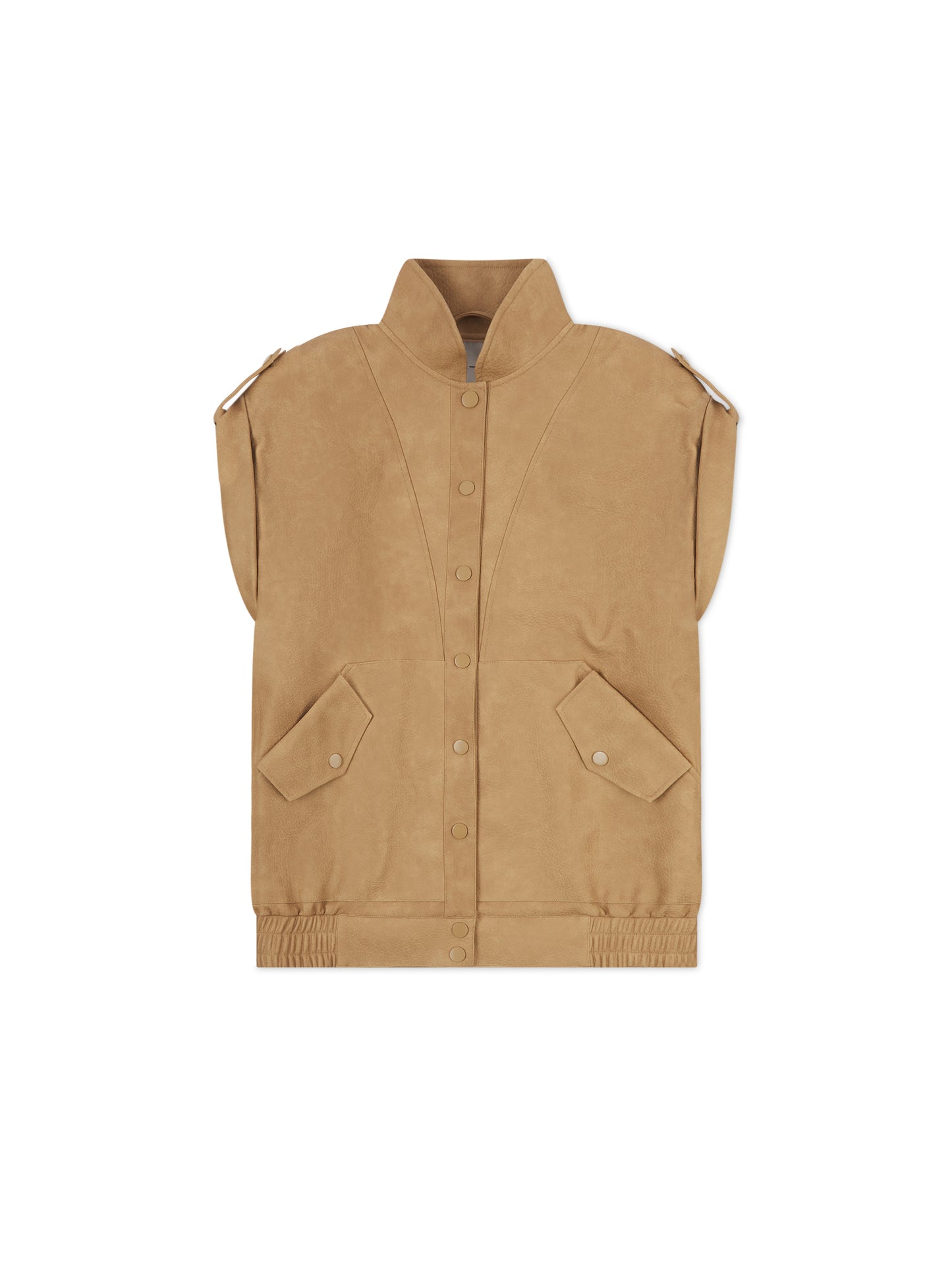 'SIENNA' FAUX LEATHER OVERSIZED MULTI WAY JACKET CAMEL