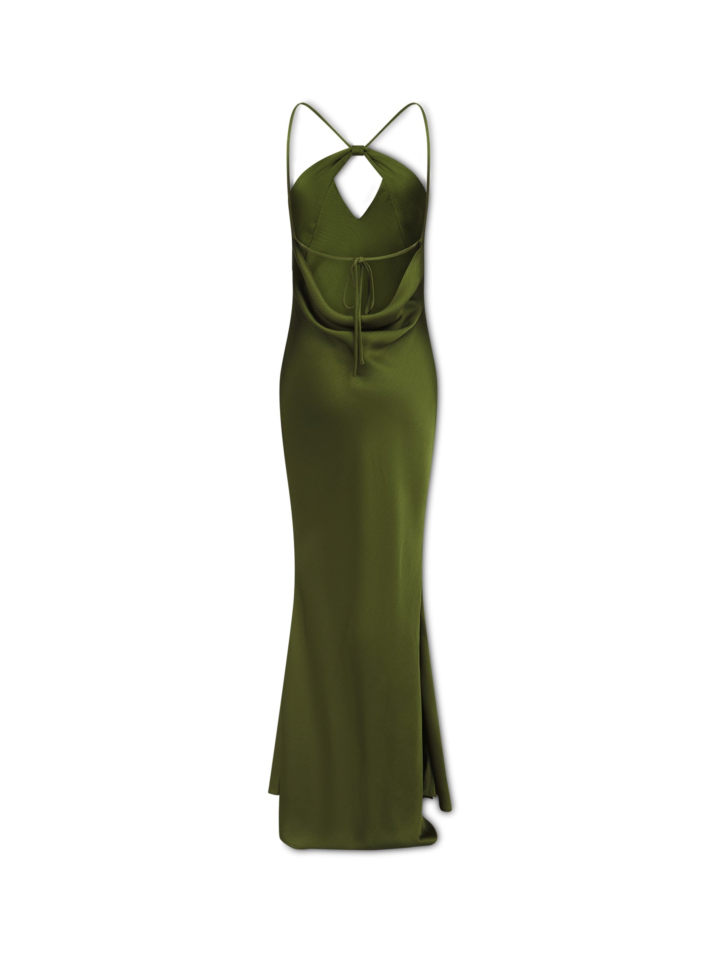 ***PRE-ORDER*** 'ATONEMENT' SCARF DETAIL LONGLINE MAXI DRESS OLIVE