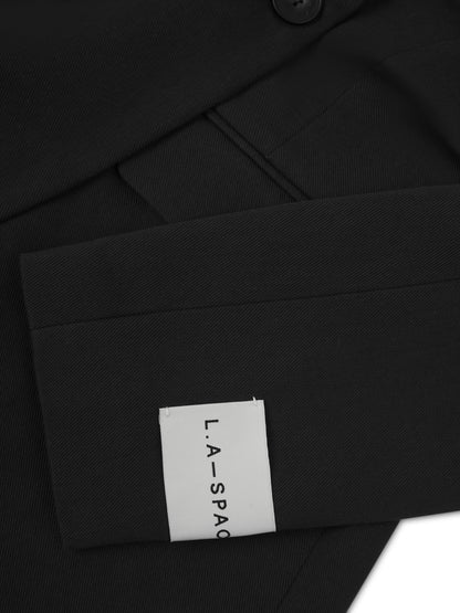 'ASTON' STRUCTURED HOURGLASS CINCHED WAIST BLAZER BLACK