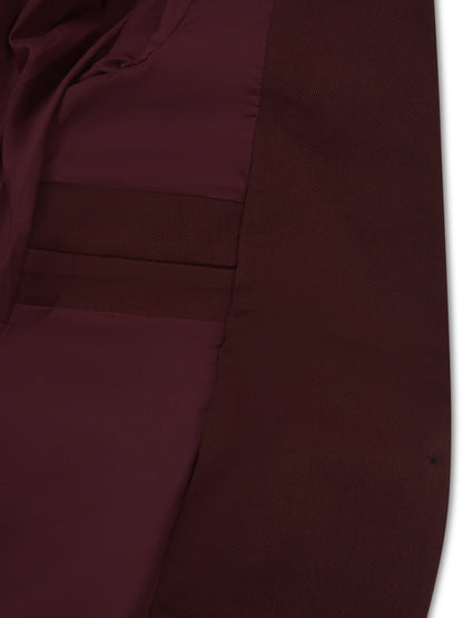 'ASTON' STRUCTURED HOURGLASS CINCHED WAIST BLAZER BURGUNDY