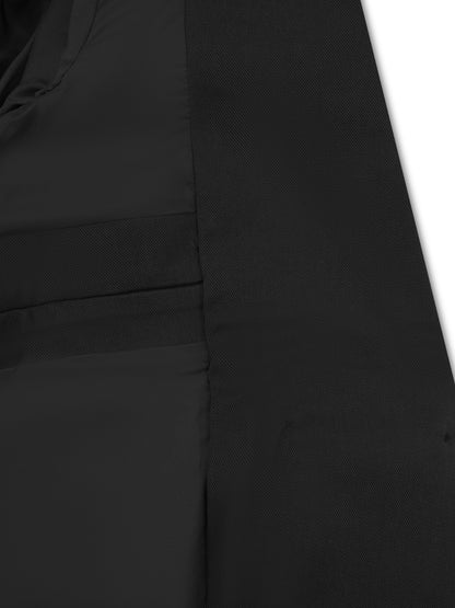 'ASTON' STRUCTURED HOURGLASS CINCHED WAIST BLAZER BLACK