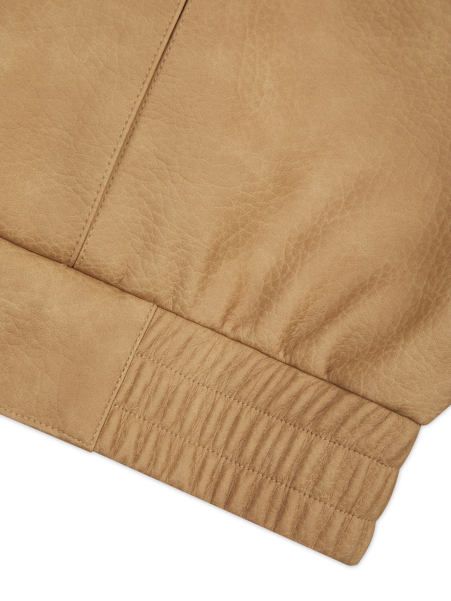 'SIENNA' FAUX LEATHER OVERSIZED MULTI WAY JACKET CAMEL