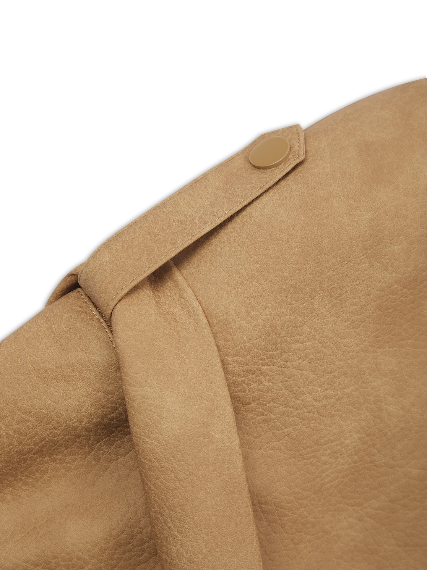 'SIENNA' FAUX LEATHER OVERSIZED MULTI WAY JACKET CAMEL