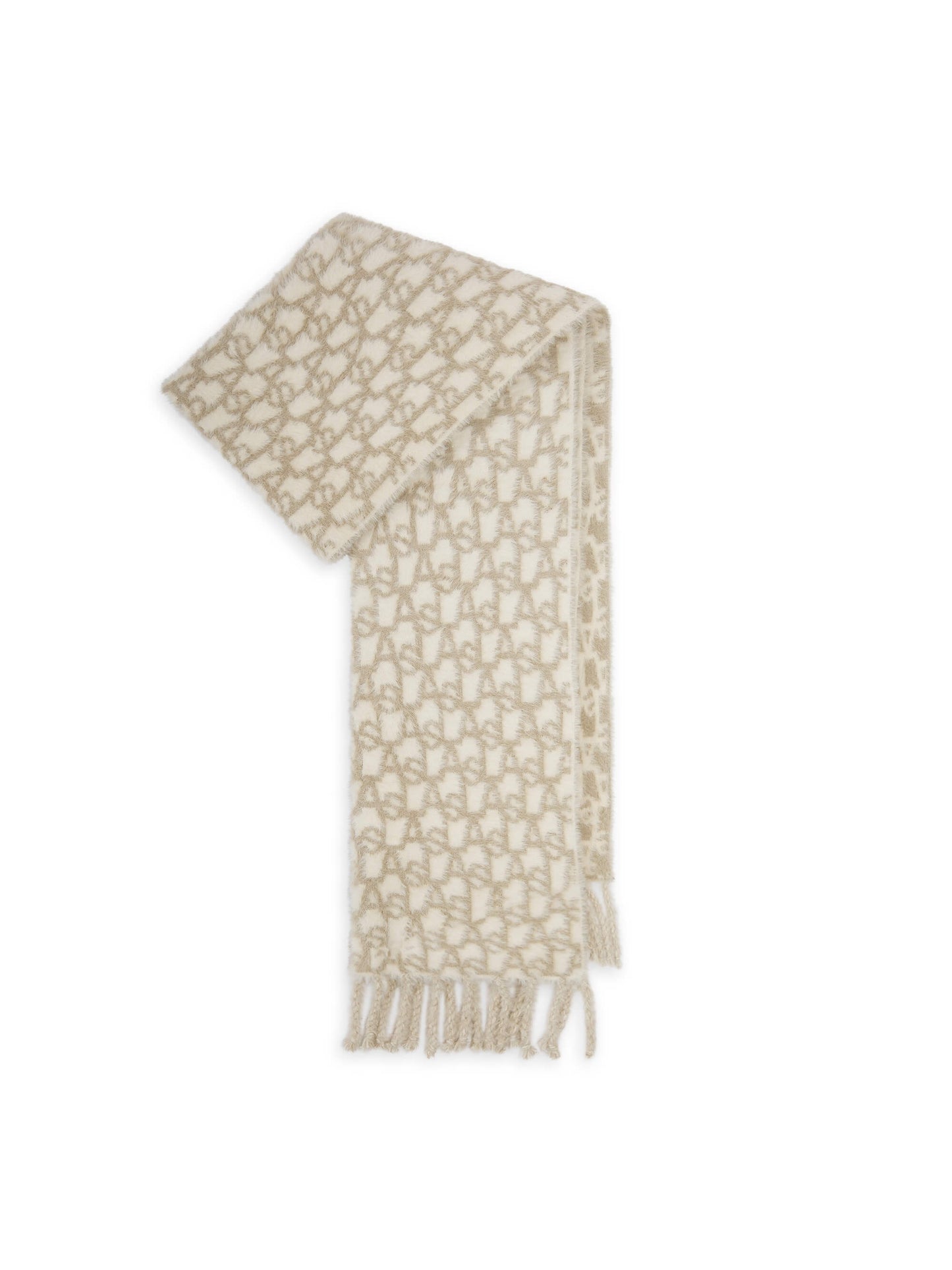'SO LORNA' L.A-S JACQUARD KNITTED SCARF CREAM