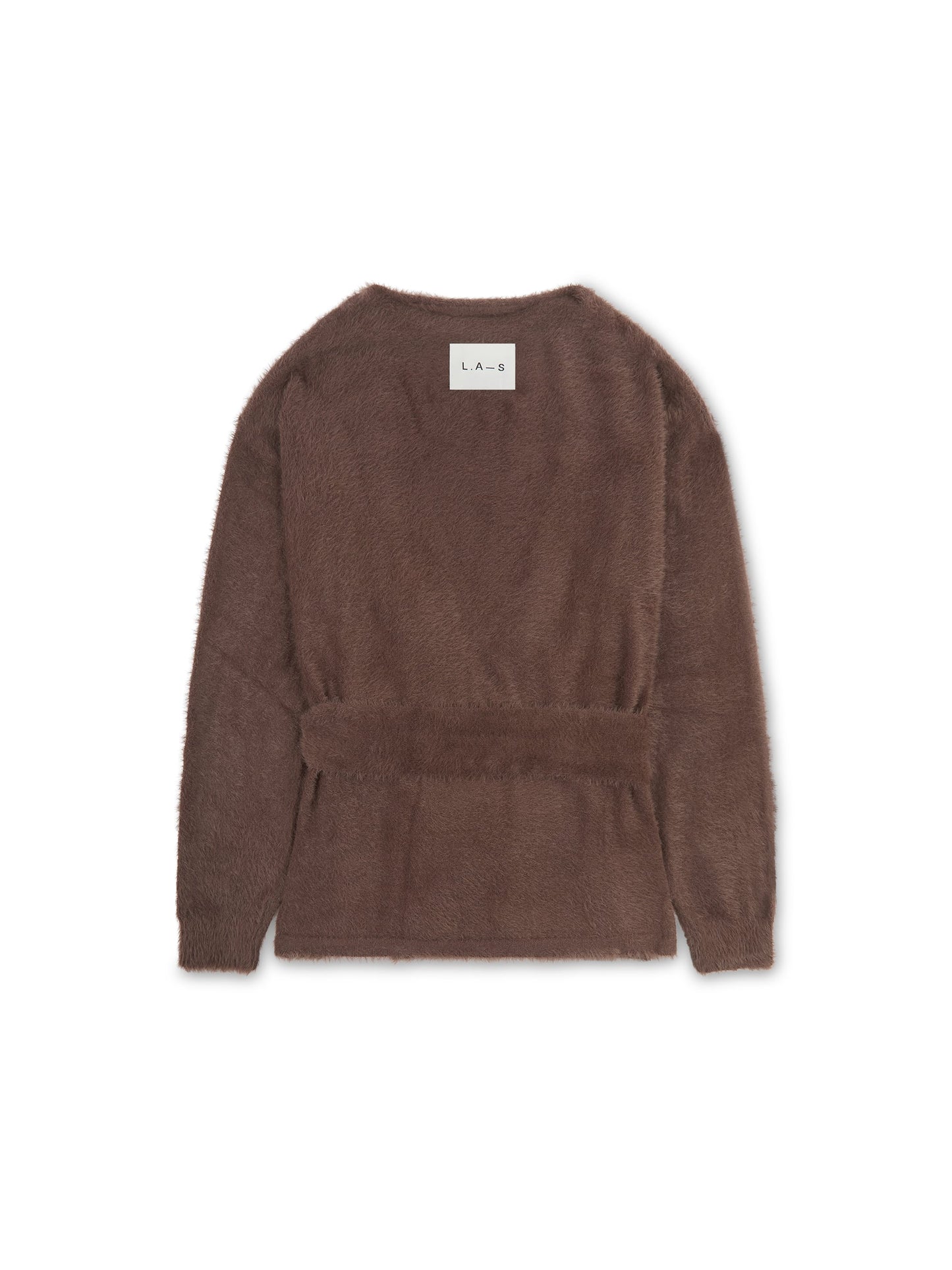 ‘POESY’ EYELASH KNITTED BALLERINA WRAP CARDIGAN BROWN