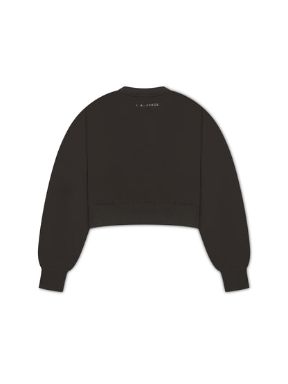 'UNIVERSITE' CROPPED OVERSIZED SWEATSHIRT SLATE GREY