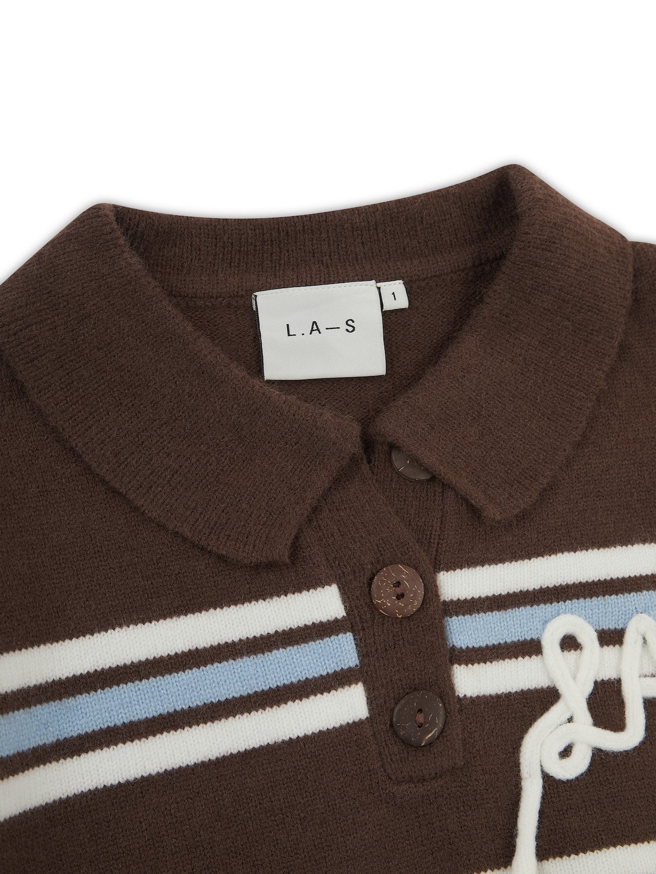 'SUKI' LAS KNITTED RUGBY TOP BROWN MULTI