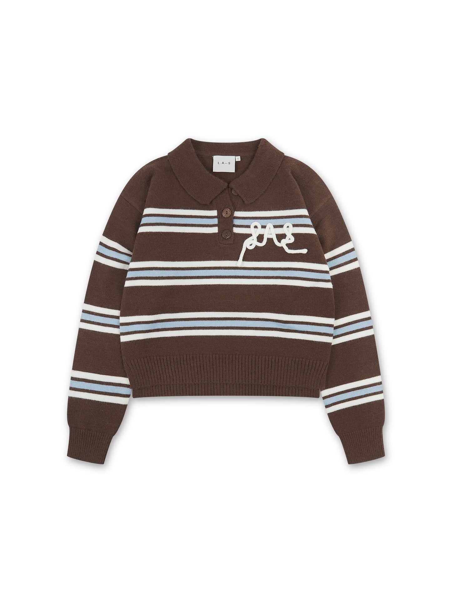 'SUKI' LAS KNITTED RUGBY TOP BROWN MULTI