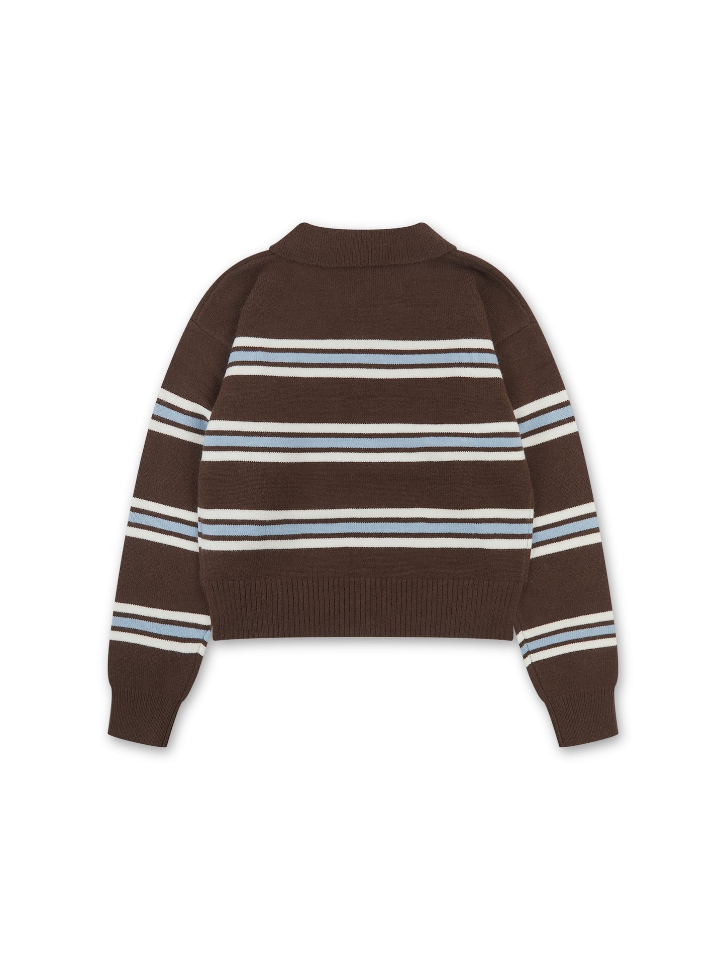'SUKI' LAS KNITTED RUGBY TOP BROWN MULTI