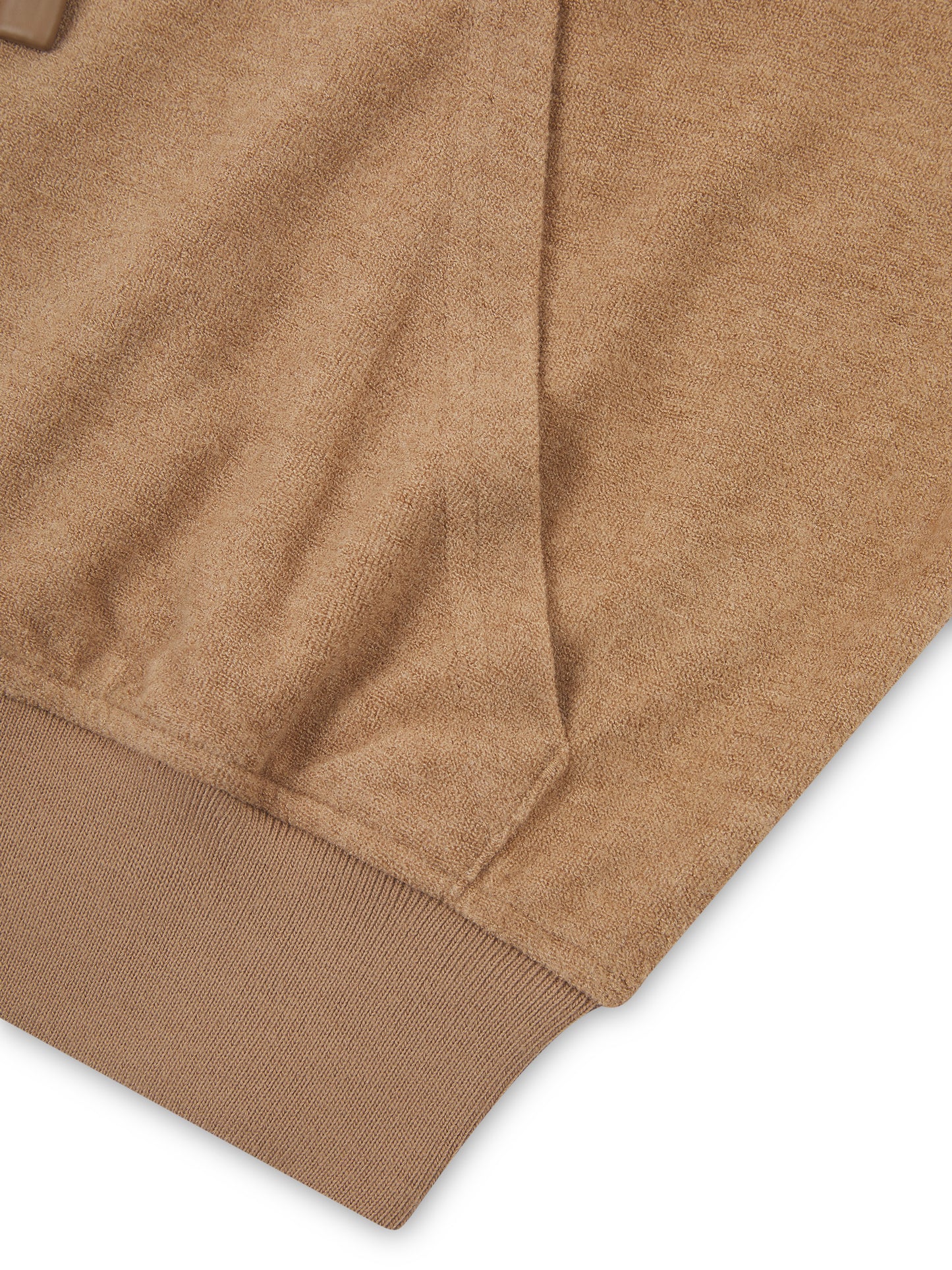 'NICOLE' VELOUR TOWELLING EMBROIDERED ZIP UP HOODIE CAMEL