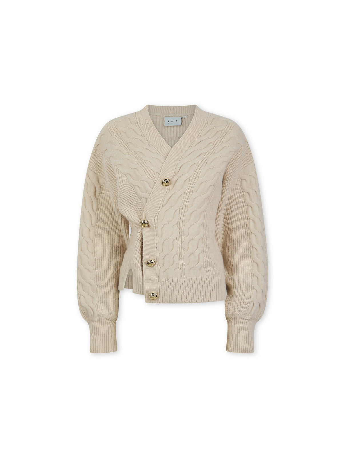 'MAISIE' CABLE KNIT CARDIGAN OAT BEIGE