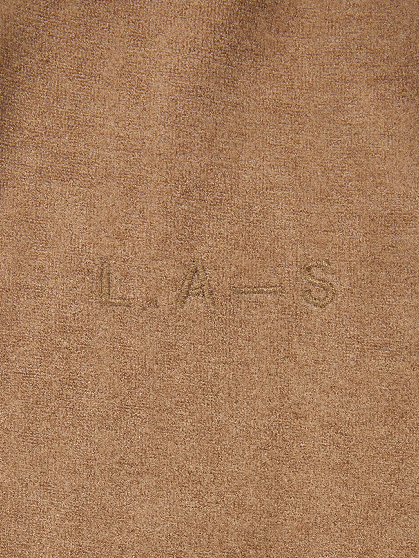 'PARIS' VELOUR TOWELLING EMBROIDERED WIDE LEG TROUSERS CAMEL