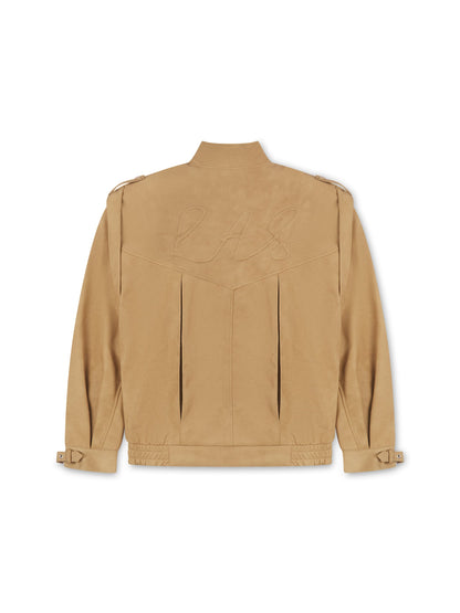 'SIENNA' FAUX LEATHER OVERSIZED MULTI WAY JACKET CAMEL