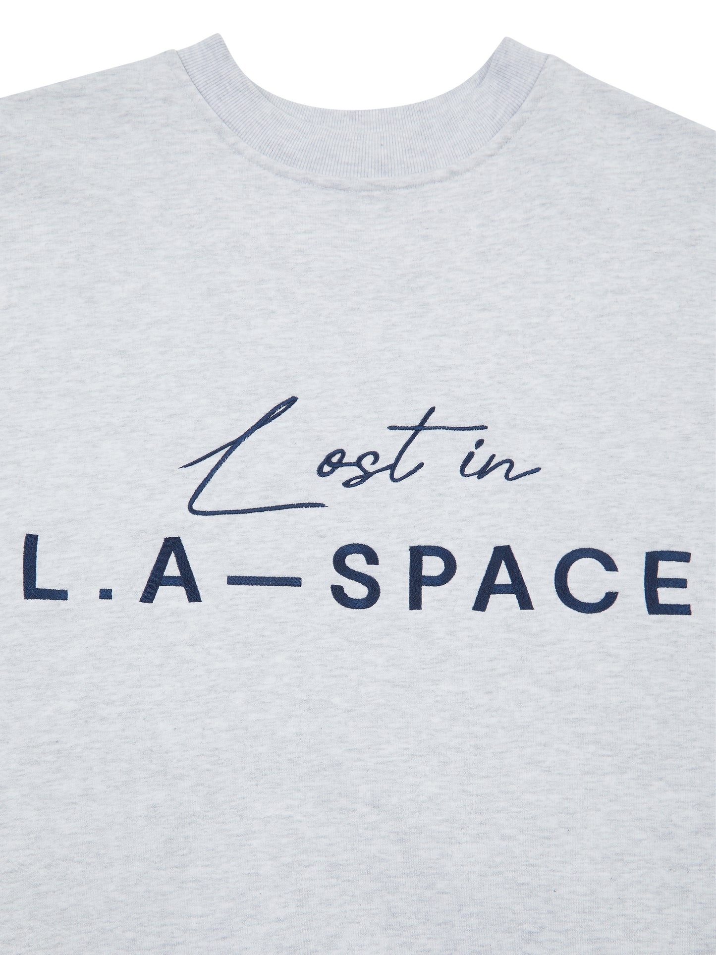 'LOST IN L.A-S' EMBROIDERED SWEATSHIRT IN LIGHT GREY MARL