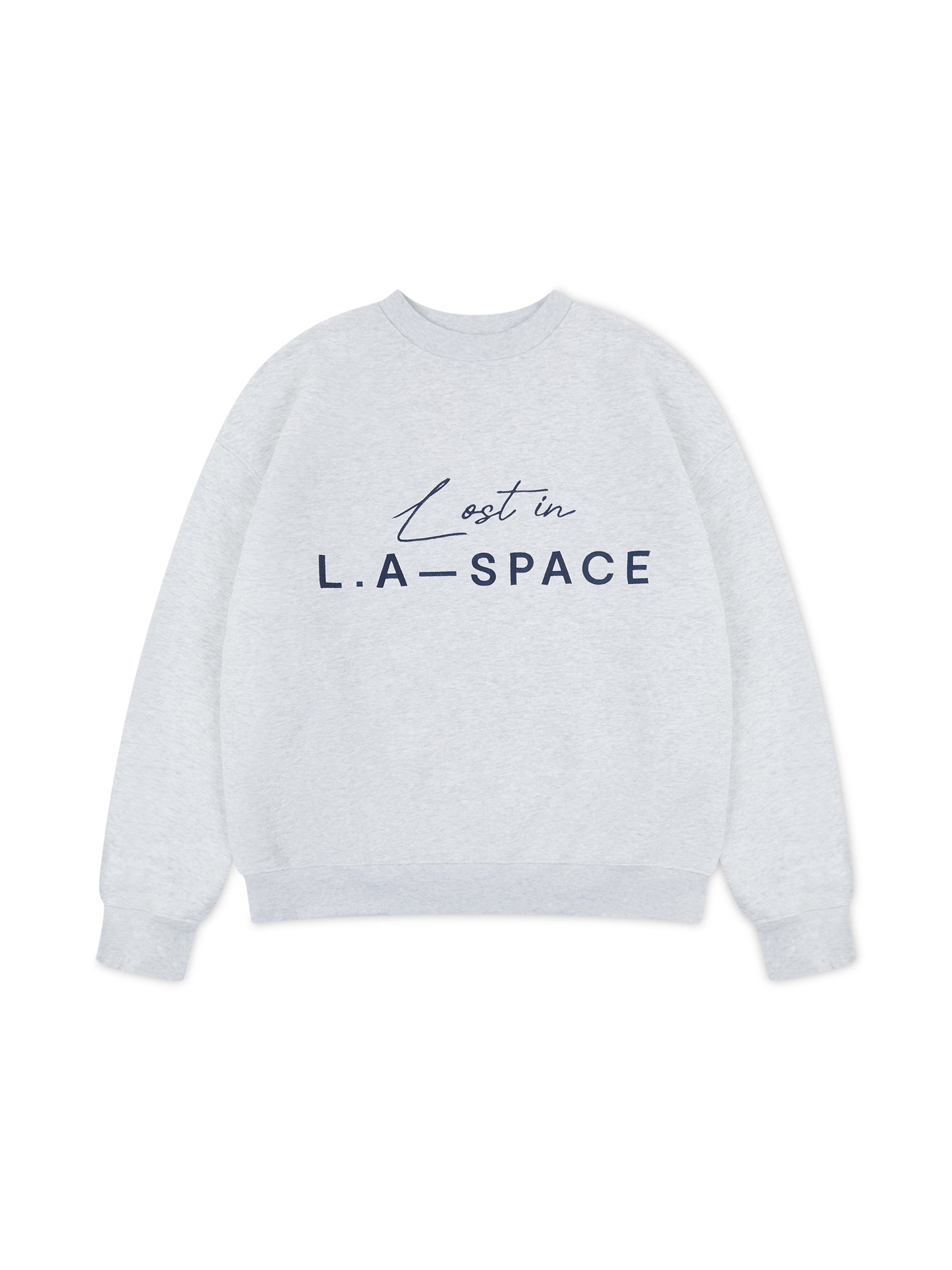 'LOST IN L.A-S' EMBROIDERED SWEATSHIRT IN LIGHT GREY MARL