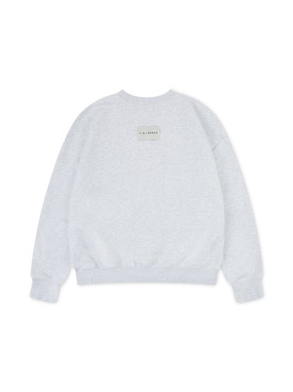 'LOST IN L.A-S' EMBROIDERED SWEATSHIRT IN LIGHT GREY MARL