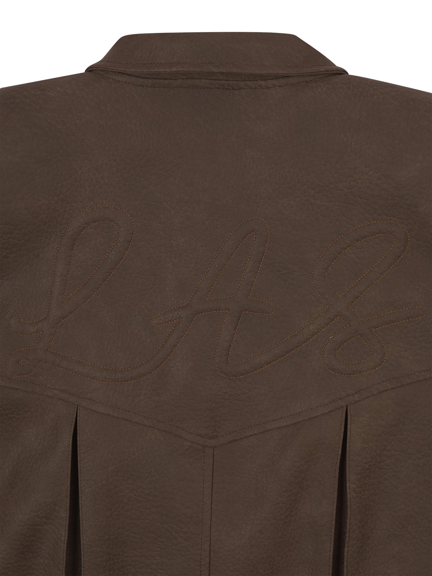 'SIENNA' FAUX LEATHER OVERSIZED MULTI WAY JACKET BROWN