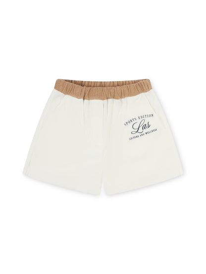 'MONACO' VELOUR TOWELLING A LINE FIT SHORT WHITE