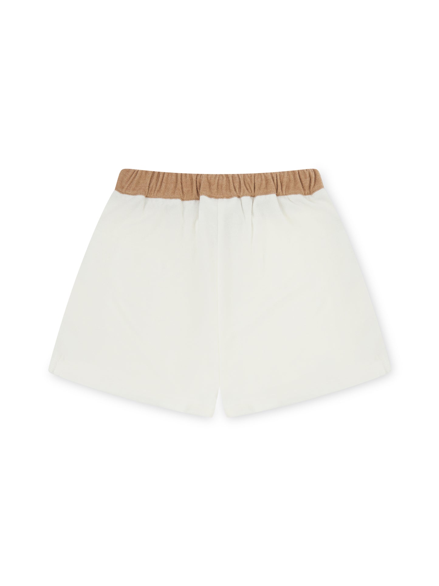 'MONACO' VELOUR TOWELLING A LINE FIT SHORT WHITE
