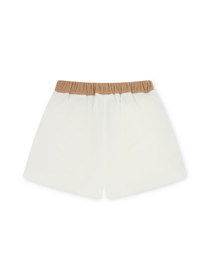 'MONACO' VELOUR TOWELLING A LINE FIT SHORT WHITE