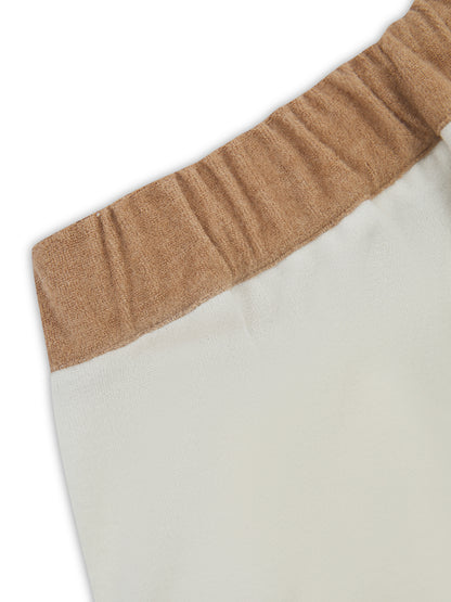 'MONACO' VELOUR TOWELLING A LINE FIT SHORT WHITE