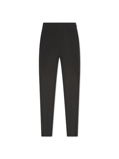 CONTOURING FAUX SUEDE LEGGINGS IN BLACK